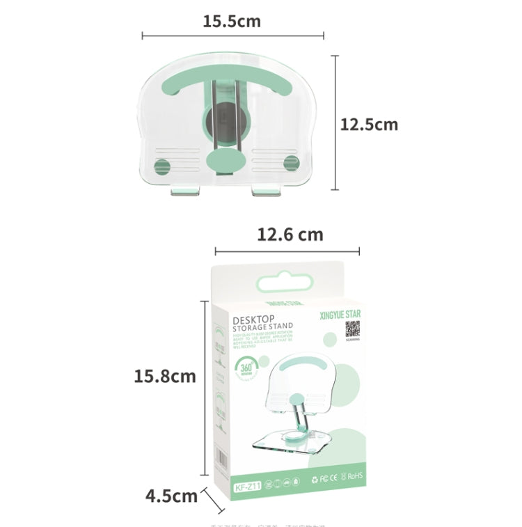 KF-Z11 Acrylic Tablet PC Mobile Phone Bracket Desktop Rotating Foldable Lazy Non-slip Phone Support Frame(Green) - Desktop Holder by buy2fix | Online Shopping UK | buy2fix