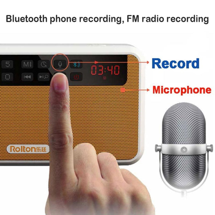 Rolton E500 Bluetooth Speaker 2.1-Channel Built-In Microphone Supports FM Radio(Orange) - Mini Speaker by Rolton | Online Shopping UK | buy2fix