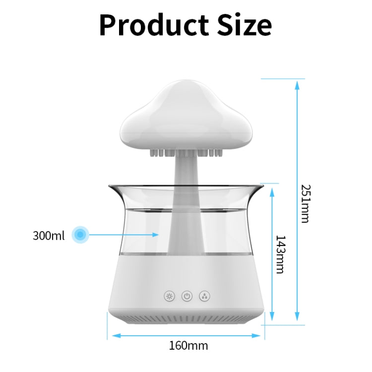 CH06 300ml Rain Humidifier Mushroom Cloud Colorful Night Lamp Aromatherapy Machine, Style: With Remote Controller(Light Wood Grain) - Air Purifiers & Accessories by buy2fix | Online Shopping UK | buy2fix