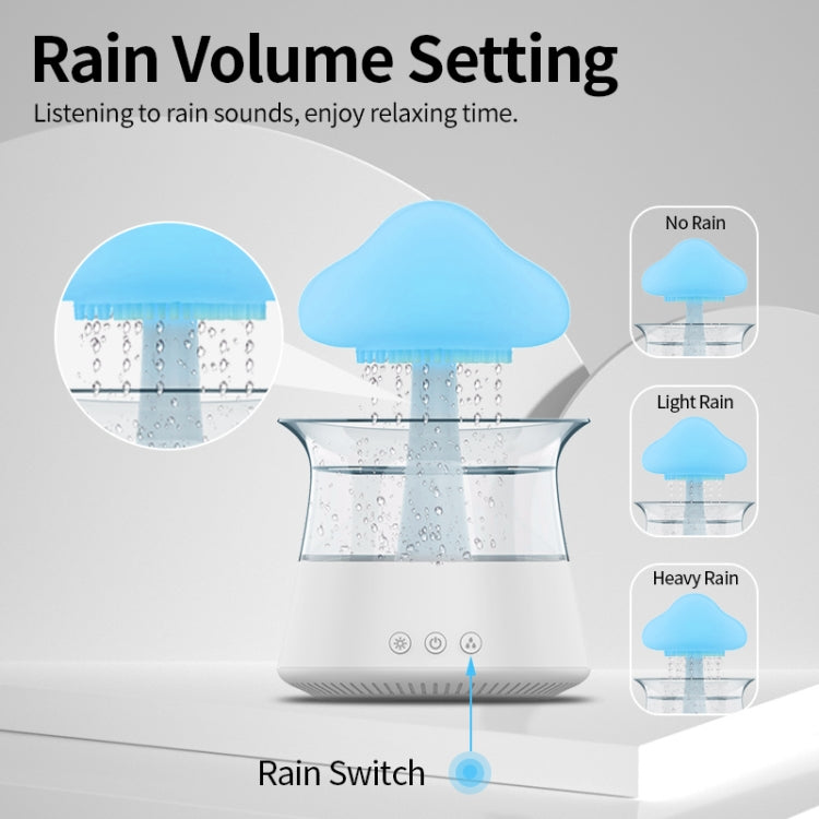 CH06 300ml Rain Humidifier Mushroom Cloud Colorful Night Lamp Aromatherapy Machine, Style: With Remote Controller(White) - Air Purifiers & Accessories by buy2fix | Online Shopping UK | buy2fix