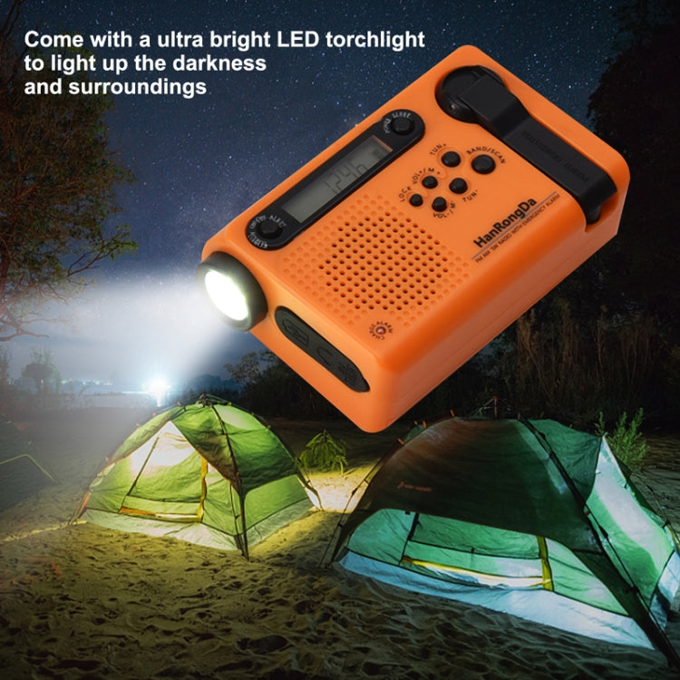 HanRongda HRD-900 LED Lighting Solar Hand Crank Power Generation NOAA Weather Warning Radio(Dark Green) - Radio Player by HanRongda | Online Shopping UK | buy2fix