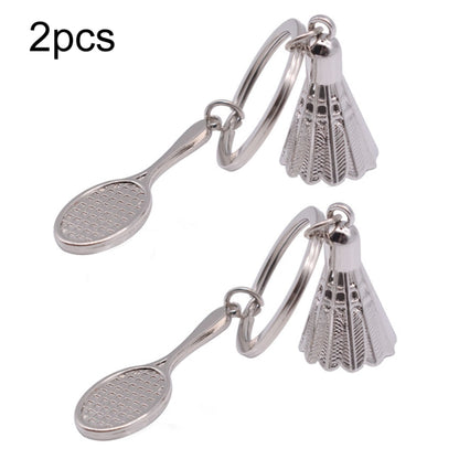 2pcs Simulated Badminton Metal Key Chain Arena Club Gift(Small) - Key Rings by buy2fix | Online Shopping UK | buy2fix