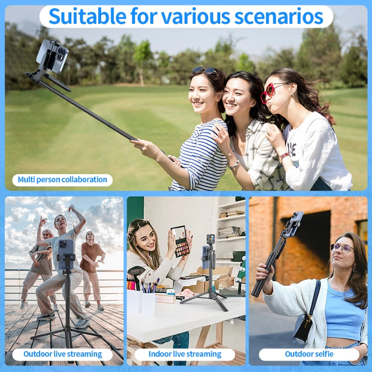 Pixel ST2 1.6m Anti Shake Selfie Stick Head Tripod Handheld Portable Folding Remote Control Outdoor Photo Stands(With Bluetooth Remote Control) - Selfie Sticks by Pixel | Online Shopping UK | buy2fix