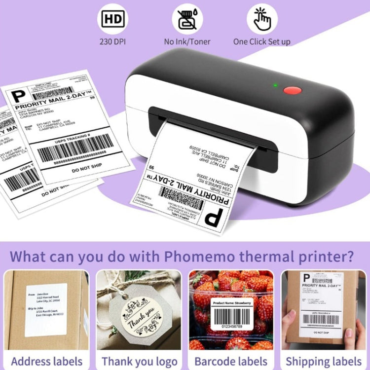 Phomemo PM246S Address Label Printer Thermal Paper Express E-Manifest Printer, Size: US(Black Red) - Printer by Phomemo | Online Shopping UK | buy2fix