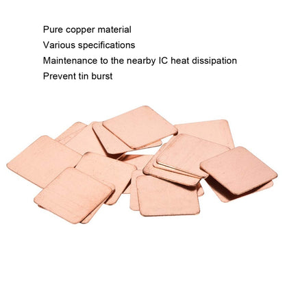 20pcs Laptop Cooling Copper Heat Sink Thermal Conductive Tabs Cell Phone Computer Graphics Card Heat Sinks 15x15x2.0mm - Others by buy2fix | Online Shopping UK | buy2fix