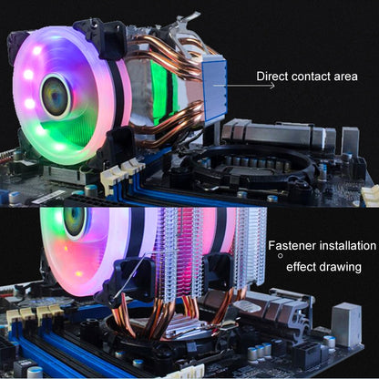 EVESKY 500 Desktop Computer 4 Copper Tube Mute CPU Cooling Fan, Color: Single Fan Without Light - Fan Cooling by EVESKY | Online Shopping UK | buy2fix