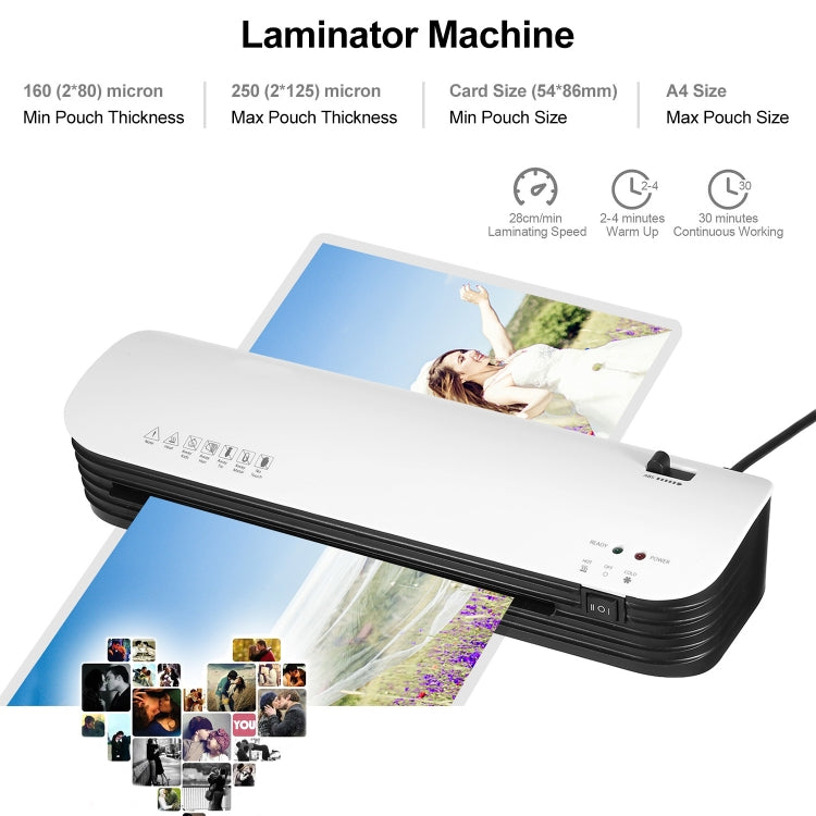 Osmile SL299 A4 Laminator Cold Hot Lamination Photo File Laminating Machine(US Plug) - Photo Film Covering Machine by Osmile | Online Shopping UK | buy2fix