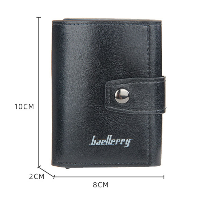 Baellerry RFID Anti-Theft Automatic Pop-Up Card Wallet Buckle Metal Aluminum Shell Card Holder(Black) - Antimagnetic RFID Package by Baellerry | Online Shopping UK | buy2fix