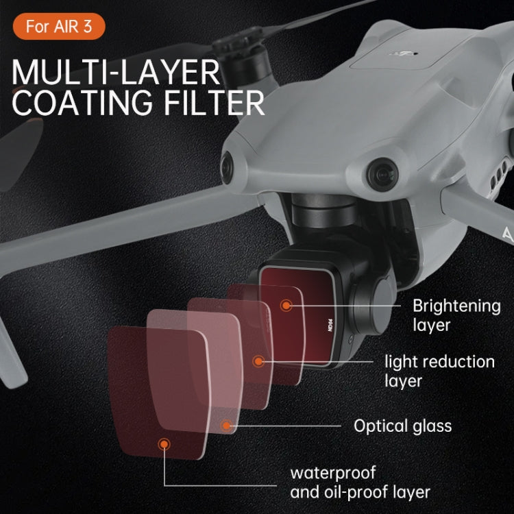 For DJI Air 3 RCSTQ Multi-Layer Coating Waterproof  Filter, Spec: NDL-PL16 - Mavic Lens Filter by RCSTQ | Online Shopping UK | buy2fix