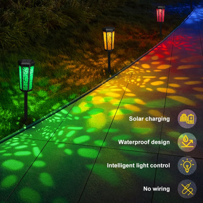 Hexagonal Hollow Solar Ground Lawn Lamp LED Outdoor Waterproof Decorative Garden Light(Warm Light + RGB) - Solar Lights by buy2fix | Online Shopping UK | buy2fix