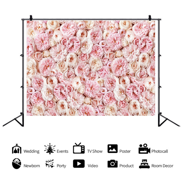 2.1 X 1.5m Festive Photography Backdrop 3D Wedding Flower Wall Hanging Cloth, Style: C-1891 - Valentines Day by buy2fix | Online Shopping UK | buy2fix