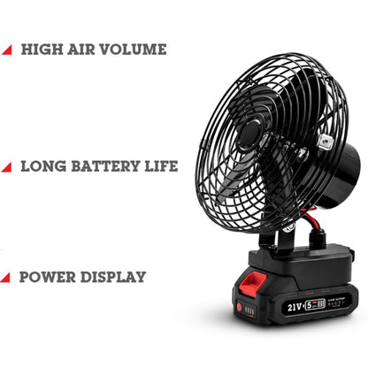 HILDA Portable Powerful Fan Outdoor Hair Dryer, With US Plug Adaptor, Style: 6 inch With 2 Battery(3000mAh) - Electric Fans by HILDA | Online Shopping UK | buy2fix