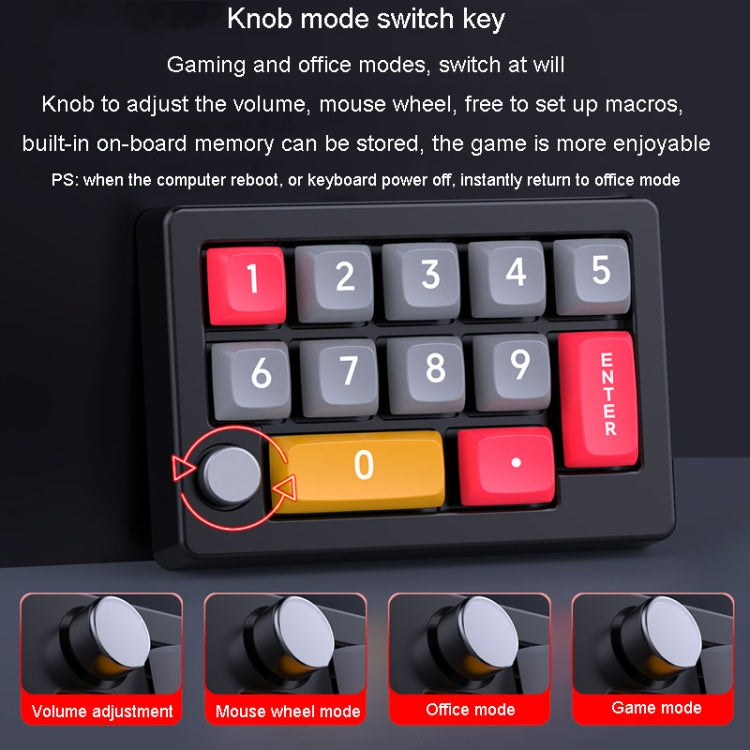 MKESPN 13 Keys RGB Multi-Function Macro Programming Mechanical Keypad Wired With Knob Keyboard(Light Purple) - Mini Keyboard by MKESPN | Online Shopping UK | buy2fix