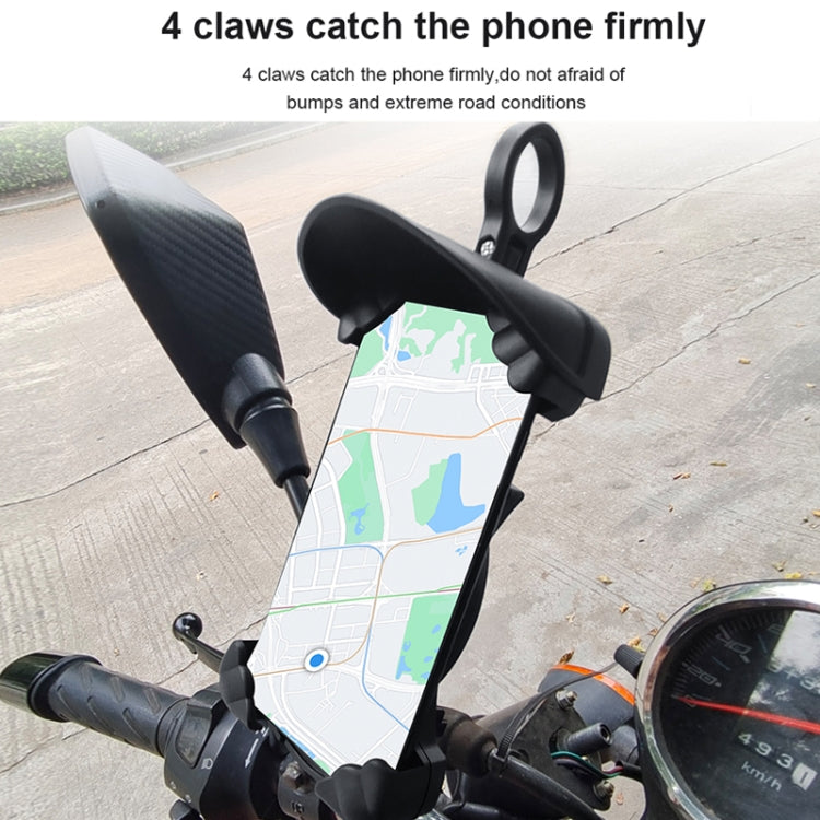 Motorcycle Sunshade Rainproof Mobile Phone Holder, Shape: Charging Mirror Holder 18W (QC3.0) - Holder by buy2fix | Online Shopping UK | buy2fix