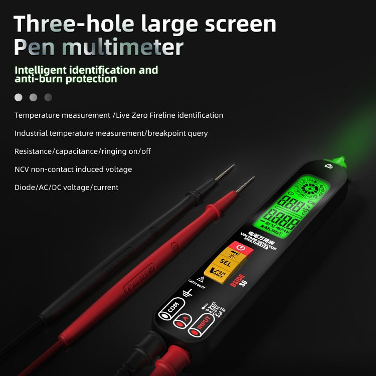 BSIDE S6 Smart Digital Multimeter Current Test Pen Capacitance Temperature Voltage Detector(Charging Model) - Digital Multimeter by BSIDE | Online Shopping UK | buy2fix