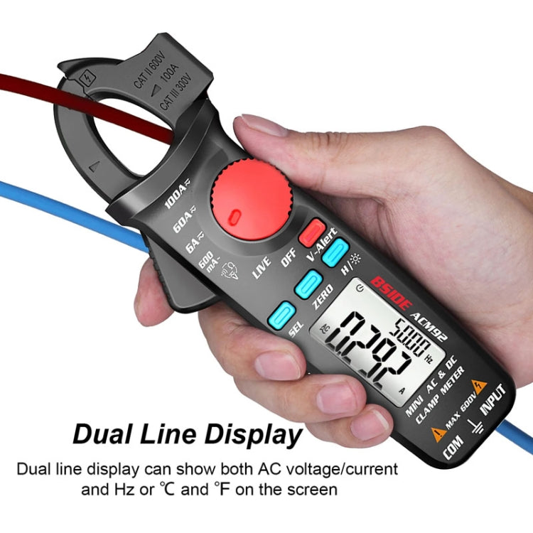 BSIDE ACM92 Digital Clamp Multimeter Current And Voltage Tester - Digital Multimeter by BSIDE | Online Shopping UK | buy2fix