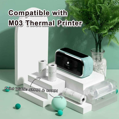 For Phomemo M03 Series 3rolls /Pack 80mmx3.5m 10 Years Thermal Self-adhesive Black on White Printing Paper - Printer Accessories by Phomemo | Online Shopping UK | buy2fix