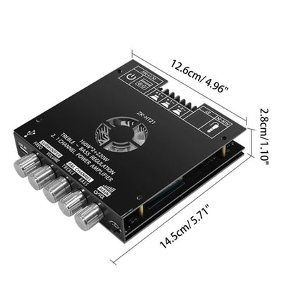 ZK-HT21 Bluetooth Digital Amplifier Module 2.1 Channel TDA7498E - Breadboard / Amplifier Board by buy2fix | Online Shopping UK | buy2fix