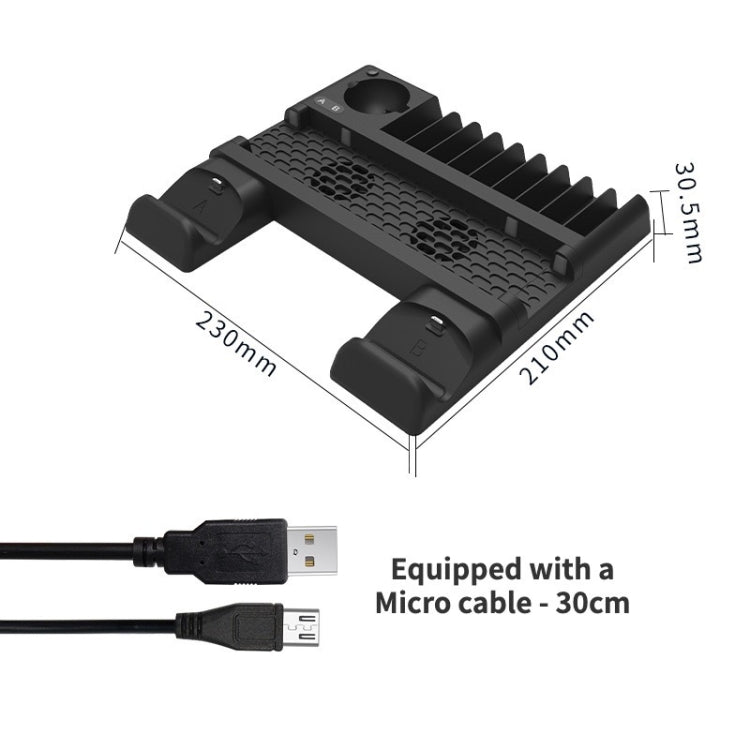 For PS4/PS4 Pro/PS4 Slim Host iplay Dual-seat Charging Multi-function Cooling Base Storage Bracket(Black) - Holder by iplay | Online Shopping UK | buy2fix