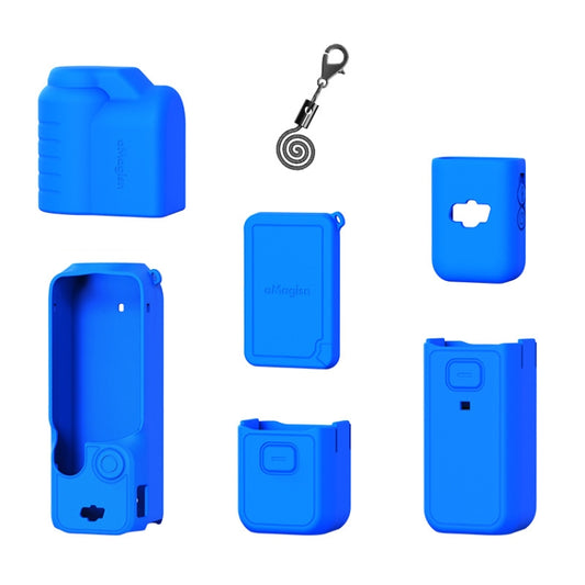 For DJI Osmo Pocket 3 AMagisn Silicone Protection Case Movement Camera Accessories, Style: 7 In 1 Blue - Case & Bags by aMagisn | Online Shopping UK | buy2fix