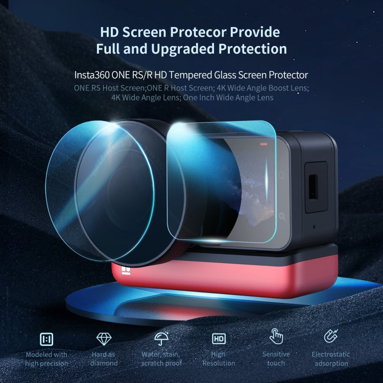 For Insta360 One RS / R Host 2sets aMagisn Tempered Film Screen Protector - Protective Film & Stickers by aMagisn | Online Shopping UK | buy2fix