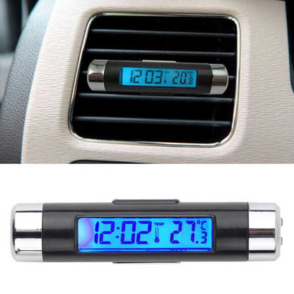 2 in 1 Car Auto Thermometer Clock Calendar LCD Display Screen - In Car by buy2fix | Online Shopping UK | buy2fix