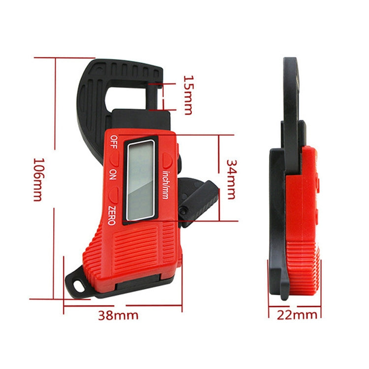 Plastic Electronic Digital Thickness Gauge Professional Construction Tools(Red) - Home & Garden by buy2fix | Online Shopping UK | buy2fix