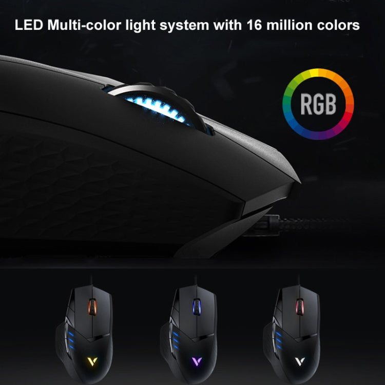 Rapoo VT300 6200 DPI 10 Programmable Buttons RGB Lighting System Gaming Wired Mouse(Black) - Wired Mice by Rapoo | Online Shopping UK | buy2fix