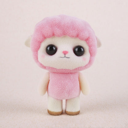 Little Cute PVC Flocking Animal Sheep Dolls Birthday Gift Kids Toy, Size: 5.5*3.5*7cm(Pink) - Soft Toys by buy2fix | Online Shopping UK | buy2fix