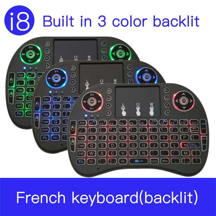 Support Language: French i8 Air Mouse Wireless Backlight Keyboard with Touchpad for Android TV Box & Smart TV & PC Tablet & Xbox360 & PS3 & HTPC/IPTV - MINI PC Accessories & Gadgets by buy2fix | Online Shopping UK | buy2fix