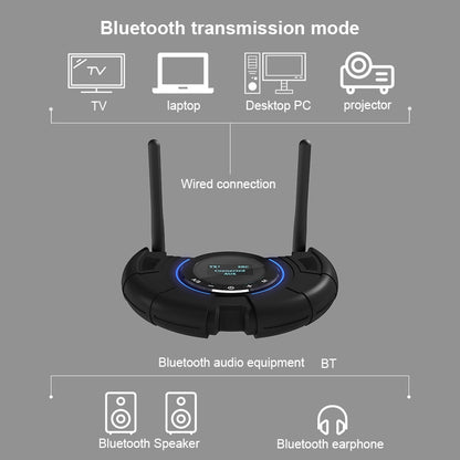 TX800 Optical Fiber Bluetooth 5.0 Transmitter Receiver Audio Adapter with Dual Antennas & OLED Display - Apple Accessories by buy2fix | Online Shopping UK | buy2fix