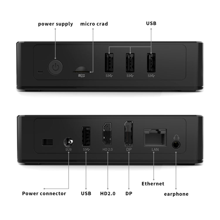 GMK KB3 Windows 11 / Linux System Mini PC, Intel Gemini Lake Refresh Processor J4125 Quad Core up to 2.7GHz, 8GB + 256GB, Support WiFi & Bluetooth, EU Plug - Windows Mini PCs by GMKtec | Online Shopping UK | buy2fix