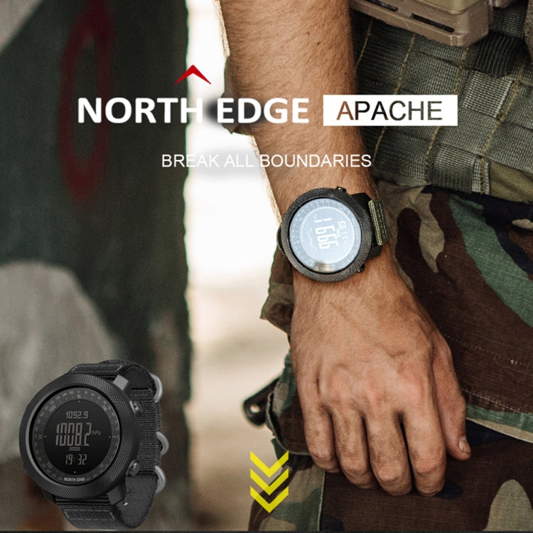 NORTH EDGE Multi-function Waterproof Outdoor Sports Electronic Smart Watch, Support Humidity Measurement / Weather Forecast / Speed Measurement, Style: Nylon Strap(Black) - Nylon Strap Watches by NORTH EDGE | Online Shopping UK | buy2fix