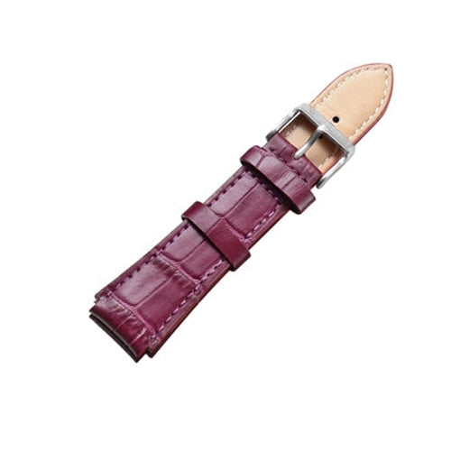 CAGARNY Simple Fashion Watches Band Silver Buckle Leather Watch Band, Width: 18mm(Purple) - Watch Accessories & Parts by CAGARNY | Online Shopping UK | buy2fix