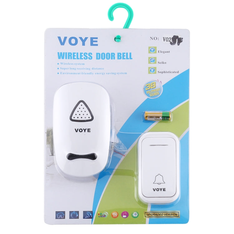 VOYE V025F Home Music Remote Control Wireless Doorbell with 38 Polyphony Sounds, US Plug(White) - Security by VOYE | Online Shopping UK | buy2fix