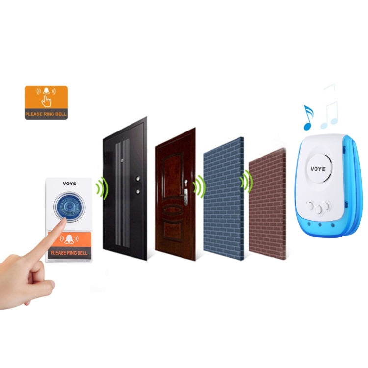 VOYE V009A Home Music Remote Control Wireless Doorbell with 38 Polyphony Sounds, US Plug (White) - Wireless Doorbell by VOYE | Online Shopping UK | buy2fix