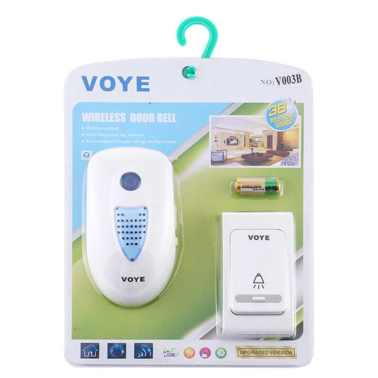 VOYE V003B Home Music Remote Control Wireless Doorbell with 38 Polyphony Sounds, US Plug (White) - Wireless Doorbell by VOYE | Online Shopping UK | buy2fix