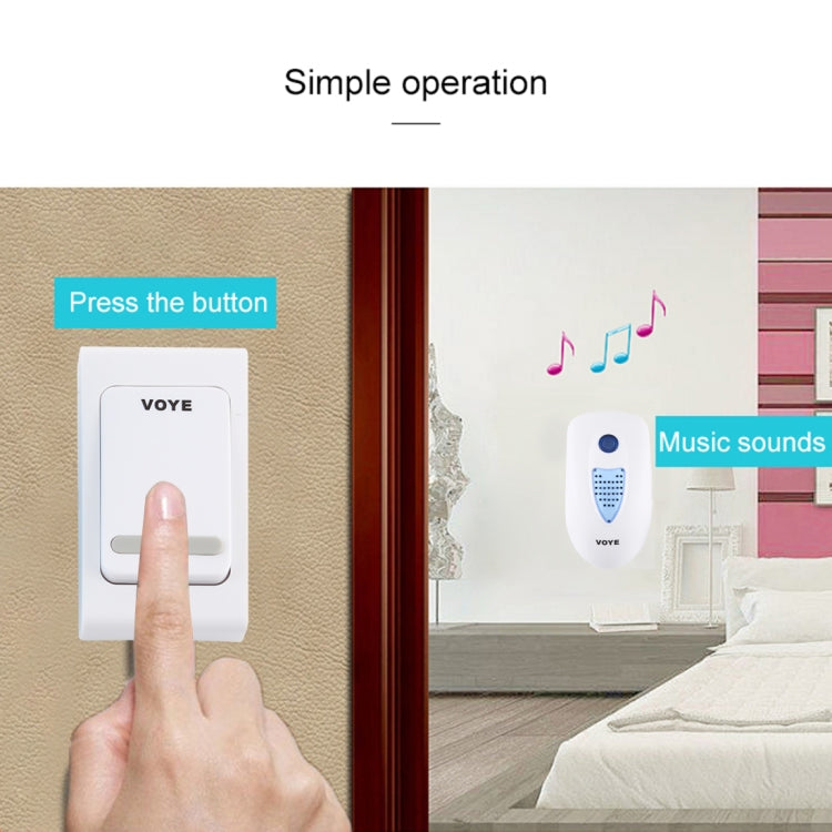 VOYE V003B Home Music Remote Control Wireless Doorbell with 38 Polyphony Sounds, US Plug (White) - Security by VOYE | Online Shopping UK | buy2fix