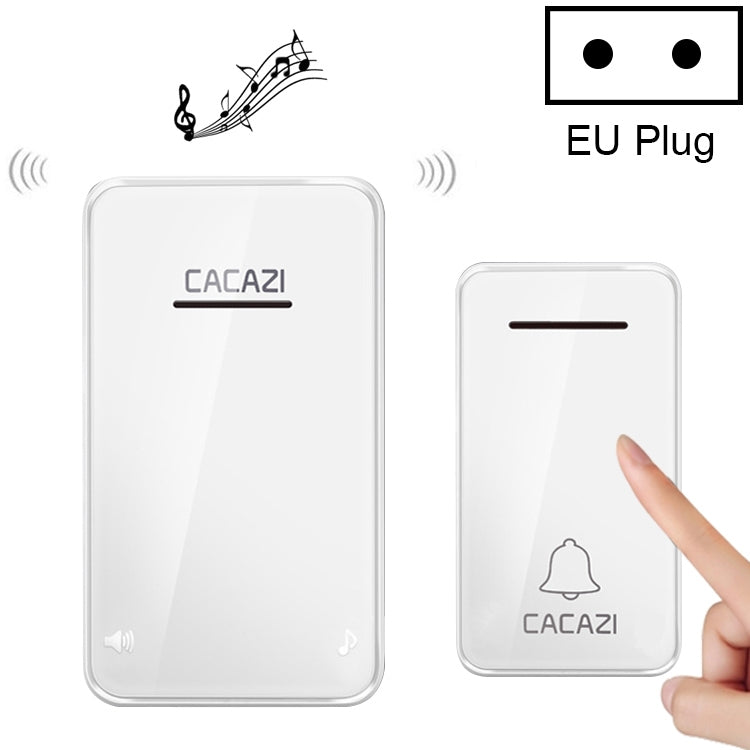 CACAZI FA8 Self-Powered Wireless Doorbell, EU Plug(White) - Wireless Doorbell by CACAZI | Online Shopping UK | buy2fix