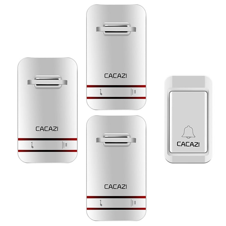 CACAZI V027G One Button Three Receivers Self-Powered Wireless Home Kinetic Electronic Doorbell, US Plug - Wireless Doorbell by CACAZI | Online Shopping UK | buy2fix