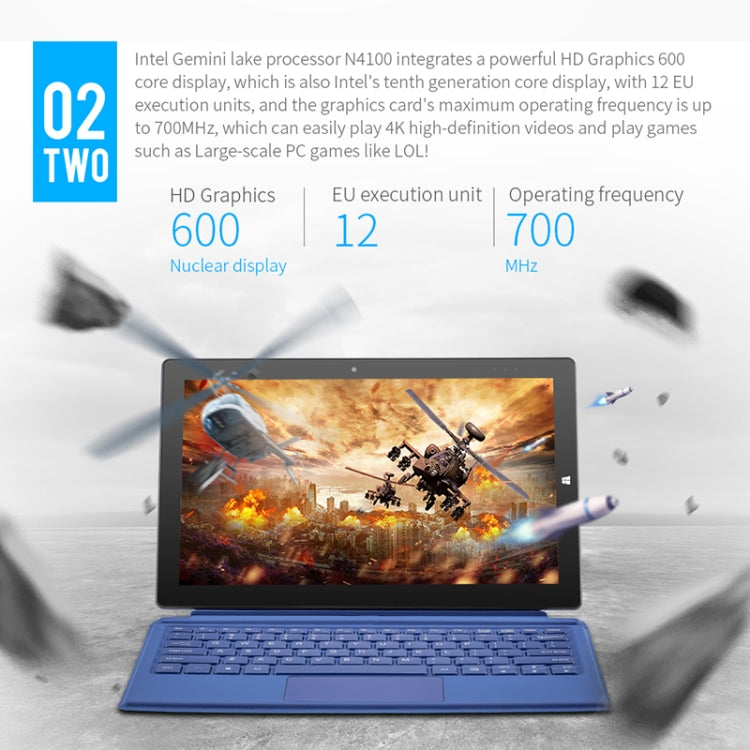 PiPO W11 2 in 1 Tablet PC, 11.6 inch, 8GB+128GB+128GB SSD, Windows 10 System, Intel Gemini Lake N4120 Quad Core Up to 2.6GHz, with Stylus Pen Not Included Keyboard, Support Dual Band WiFi & Bluetooth & Micro SD Card - PiPO by PiPo | Online Shopping UK | buy2fix