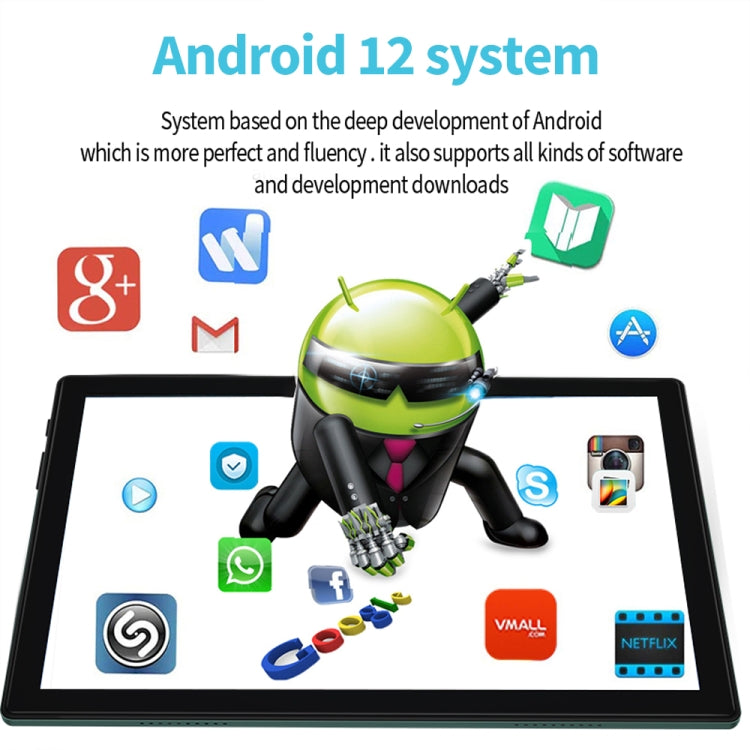 BDF P70 4G LTE Tablet PC, 10.1 inch, 8GB+128GB, Android 12.0 MTK6762 Octa Core, Support Dual SIM & Bluetooth & WiFi, EU Plug(Blue) - BDF by BDF | Online Shopping UK | buy2fix