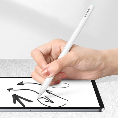 USAMS US-ZB254 Magnetic Wireless Charging Capacitive Stylus Pen (White) - Pencil Accessories by USAMS | Online Shopping UK | buy2fix