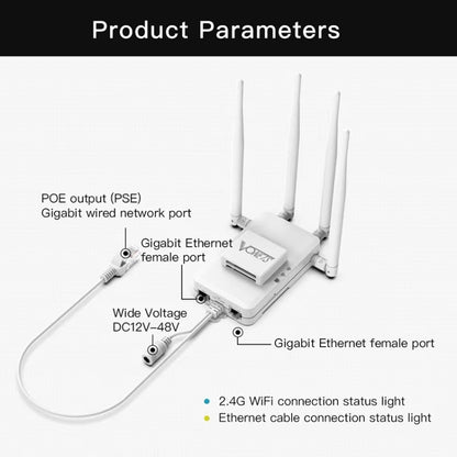 VONETS VAR600-H 600Mbps Wireless Bridge WiFi Repeater, With Power Adapter + DC Adapter Set - Wireless Routers by VONETS | Online Shopping UK | buy2fix