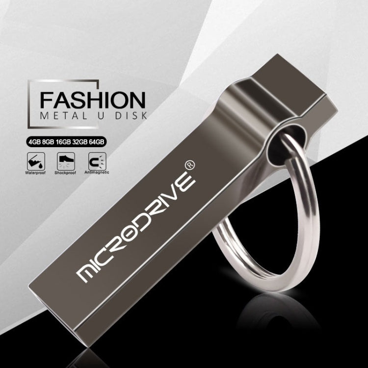 MicroDrive 16GB USB 2.0 Metal Keychain U Disk (Black) - USB Flash Drives by MicroDrive | Online Shopping UK | buy2fix