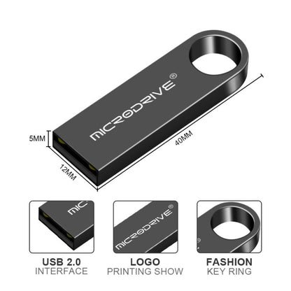 MicroDrive 128GB USB 2.0 Metal Waterproof High Speed U Disk(Black) - Computer & Networking by MicroDrive | Online Shopping UK | buy2fix
