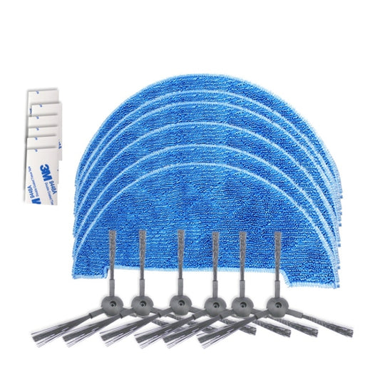 XI293 3 Pairs K614 Side Brushes + 6 PCS K636 Rags+ 6 PCS G604 Magic Adhesive Sticker for ILIFE A4 - Consumer Electronics by ILIFE | Online Shopping UK | buy2fix